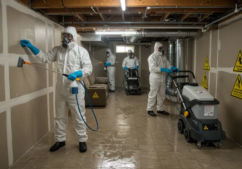 Basement Moisture Removal and Structural Drying process in Alpaugh, CA